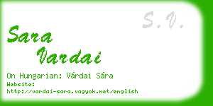 sara vardai business card